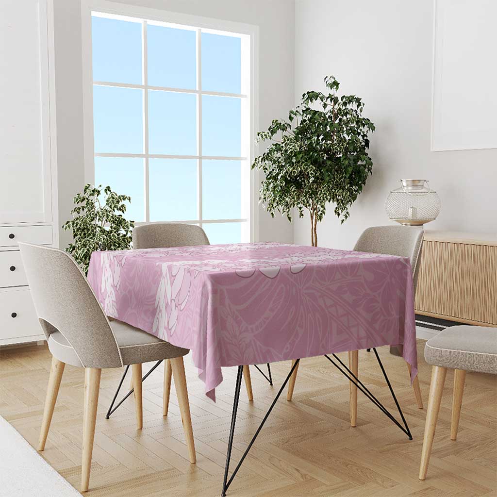 Puakenikeni and Maile Lei Tablecloth Pink Double Strand Lei