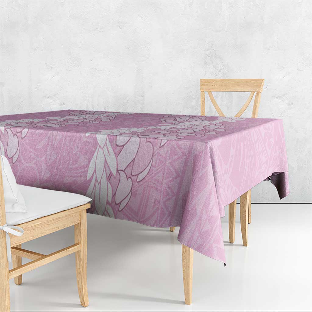 Puakenikeni and Maile Lei Tablecloth Pink Double Strand Lei
