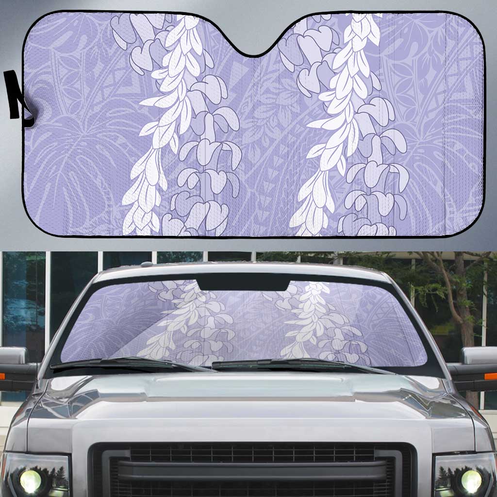 Puakenikeni and Maile Lei Auto Sun Shade Purple Double Strand Lei LT9 Purple - Polynesian Pride