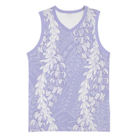 Puakenikeni and Maile Lei Basketball Jersey Purple Double Strand Lei - Polynesian Pride