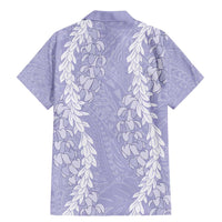 Puakenikeni and Maile Lei Family Matching Mermaid Dress and Hawaiian Shirt Purple Double Strand Lei LT9 - Polynesian Pride