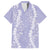Puakenikeni and Maile Lei Family Matching Off Shoulder Maxi Dress and Hawaiian Shirt Purple Double Strand Lei