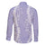 Puakenikeni and Maile Lei Family Matching Off Shoulder Maxi Dress and Hawaiian Shirt Purple Double Strand Lei