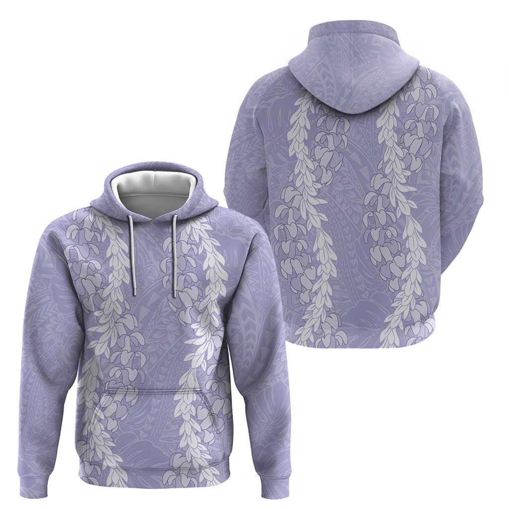 Puakenikeni and Maile Lei Hoodie Purple Double Strand Lei
