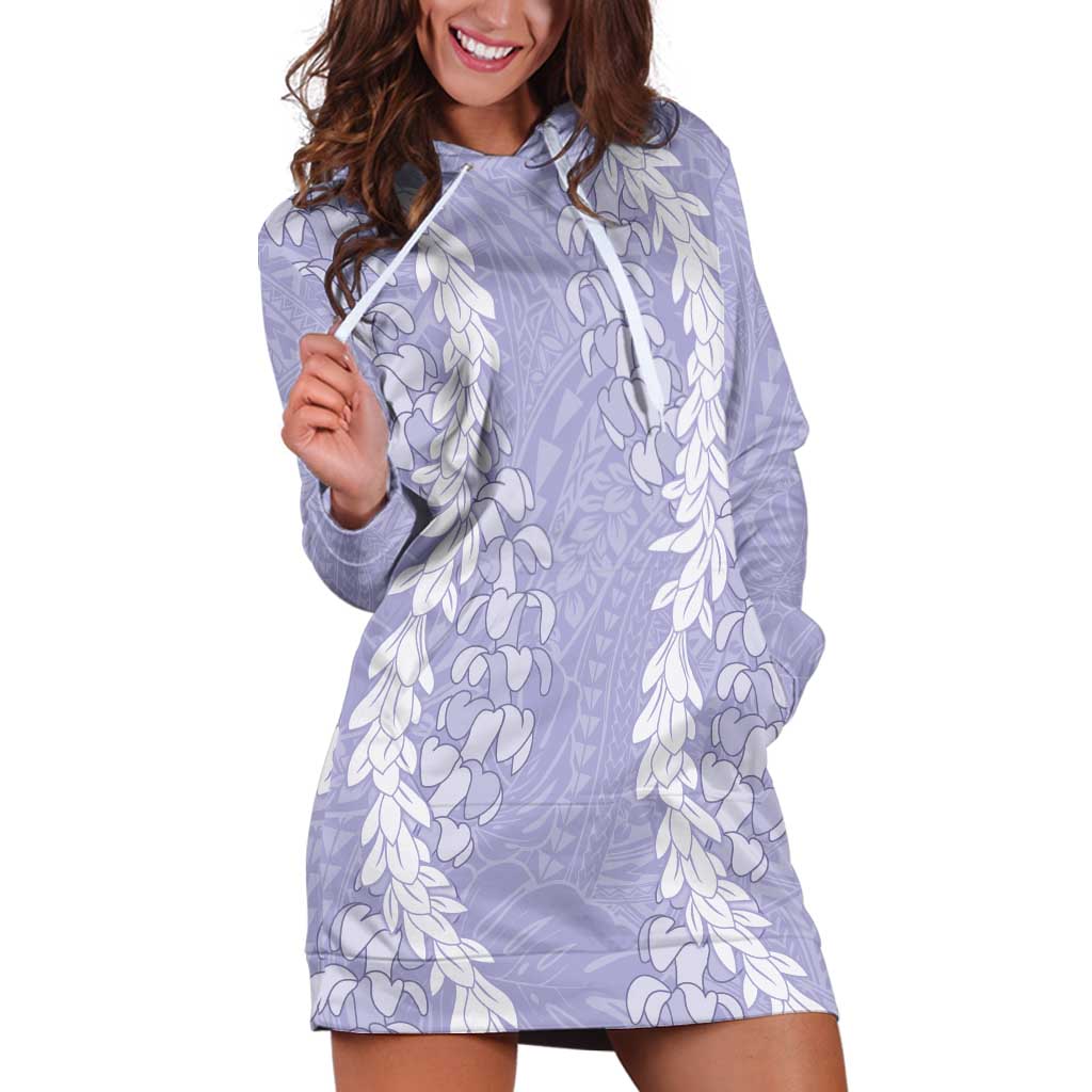 Puakenikeni and Maile Lei Hoodie Dress Purple Double Strand Lei