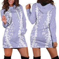 Puakenikeni and Maile Lei Hoodie Dress Purple Double Strand Lei