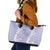 Puakenikeni and Maile Lei Leather Tote Bag Purple Double Strand Lei