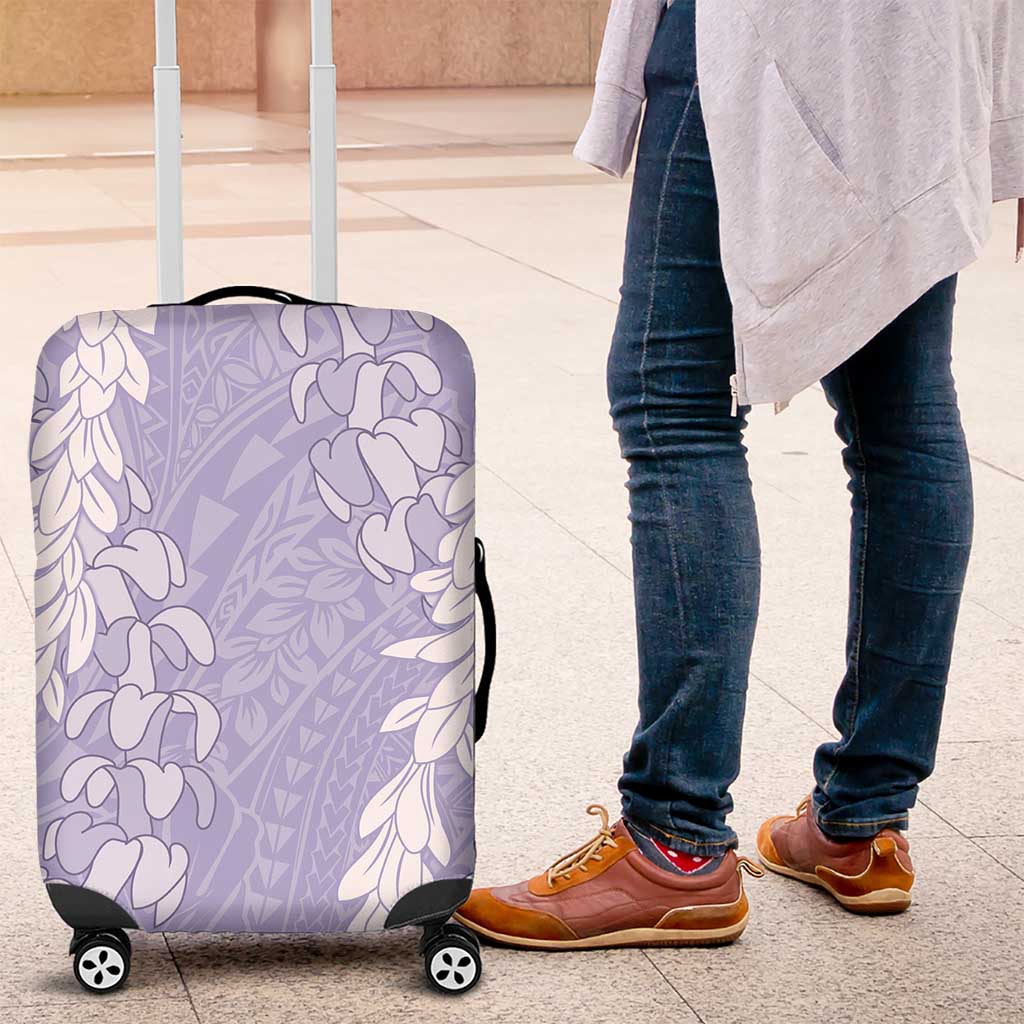 Puakenikeni and Maile Lei Luggage Cover Purple Double Strand Lei