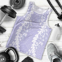 Puakenikeni and Maile Lei Men Tank Top Purple Double Strand Lei