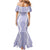 Puakenikeni and Maile Lei Mermaid Dress Purple Double Strand Lei