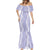 Puakenikeni and Maile Lei Mermaid Dress Purple Double Strand Lei