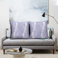 Puakenikeni and Maile Lei Pillow Cover Purple Double Strand Lei LT9 - Polynesian Pride