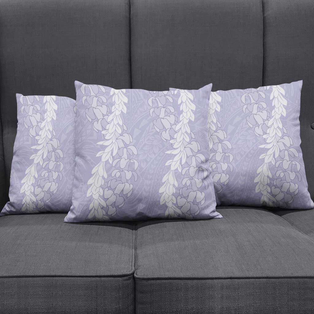 Puakenikeni and Maile Lei Pillow Cover Purple Double Strand Lei LT9 - Polynesian Pride