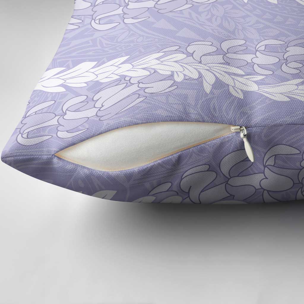 Puakenikeni and Maile Lei Pillow Cover Purple Double Strand Lei LT9 - Polynesian Pride