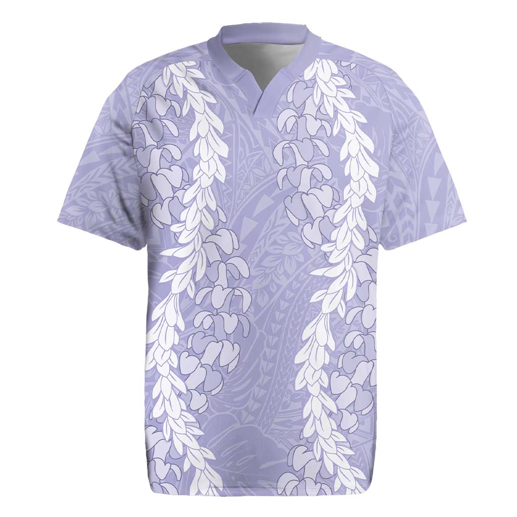 Puakenikeni and Maile Lei Rugby Jersey Purple Double Strand Lei