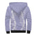 Puakenikeni and Maile Lei Sherpa Hoodie Purple Double Strand Lei