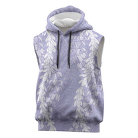 Puakenikeni and Maile Lei Sleeveless Hoodie Purple Double Strand Lei - Polynesian Pride