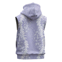 Puakenikeni and Maile Lei Sleeveless Hoodie Purple Double Strand Lei - Polynesian Pride
