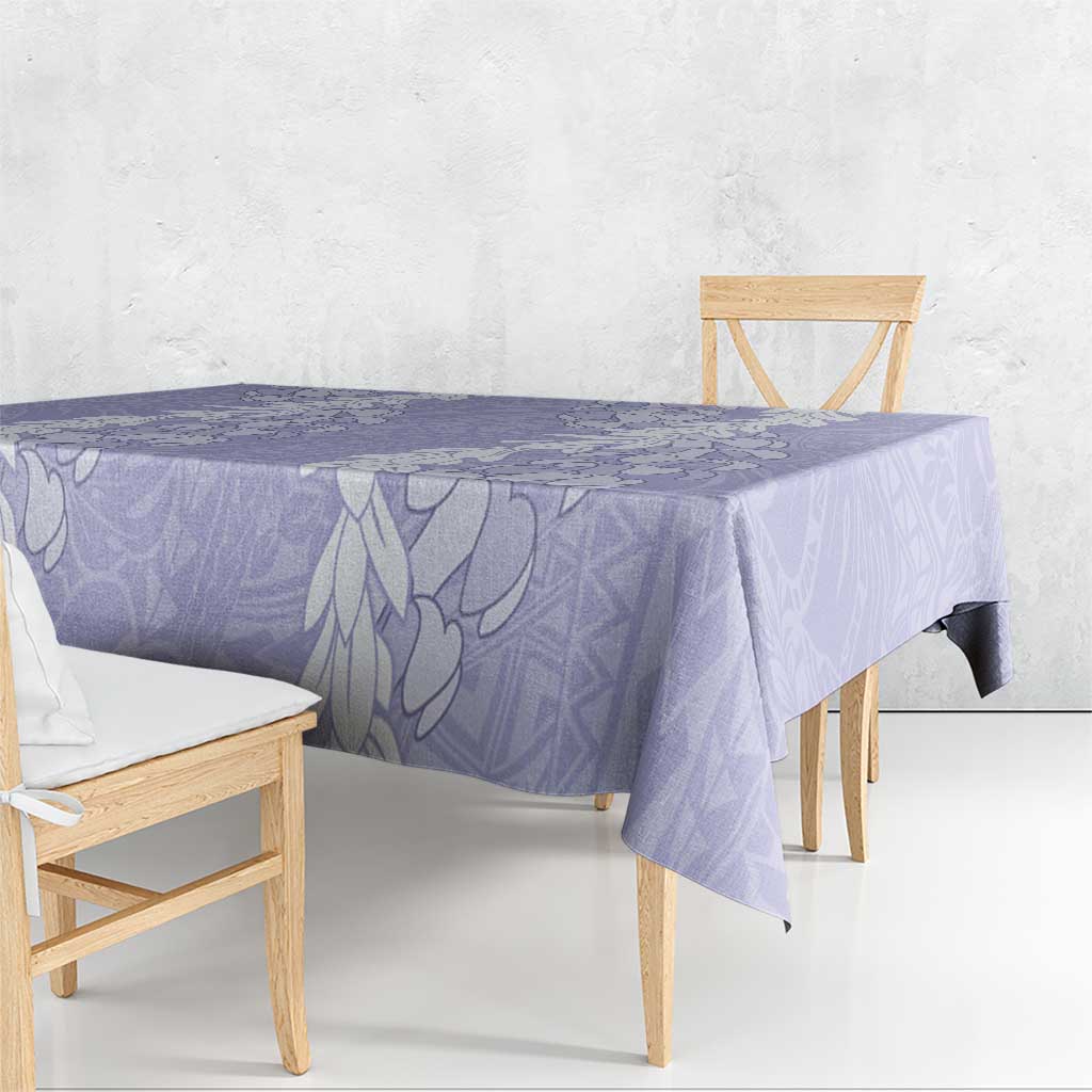Puakenikeni and Maile Lei Tablecloth Purple Double Strand Lei