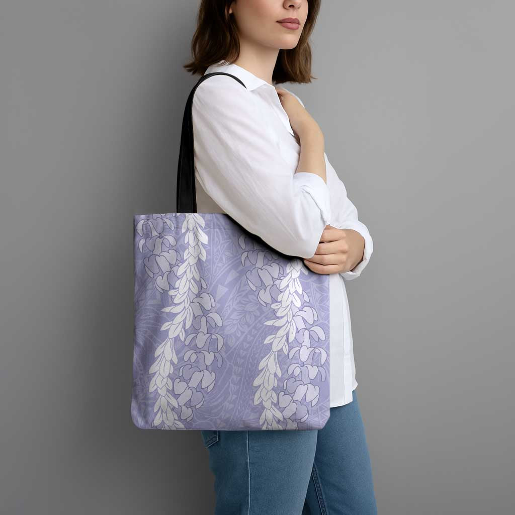 Puakenikeni and Maile Lei Tote Bag Purple Double Strand Lei - Polynesian Pride