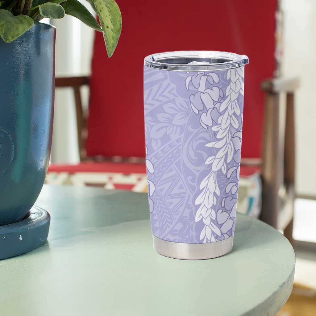 Puakenikeni and Maile Lei Tumbler Cup Purple Double Strand Lei
