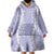 Puakenikeni and Maile Lei Wearable Blanket Hoodie Purple Double Strand Lei