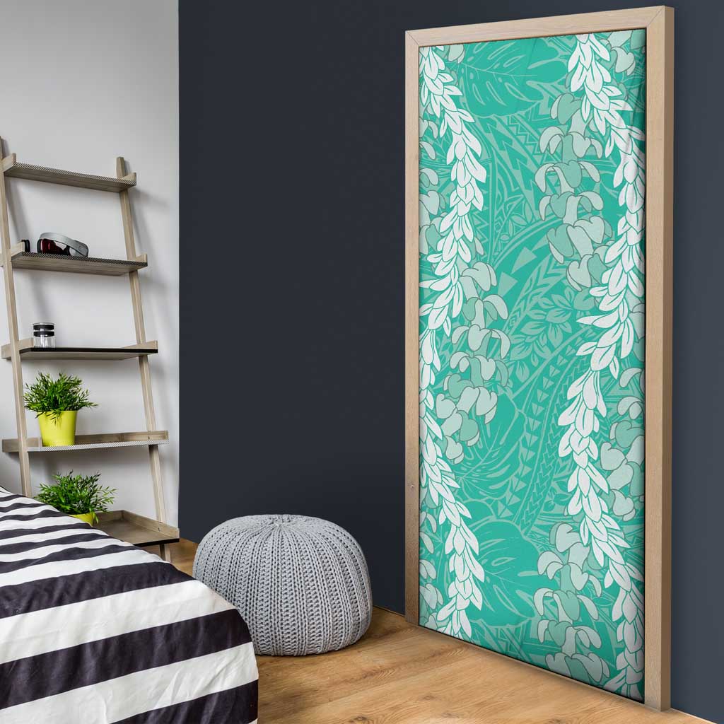 Puakenikeni and Maile Lei Door Cover Sage Green Double Strand Lei - Polynesian Pride