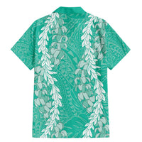 Puakenikeni and Maile Lei Family Matching Mermaid Dress and Hawaiian Shirt Sage Green Double Strand Lei LT9 - Polynesian Pride