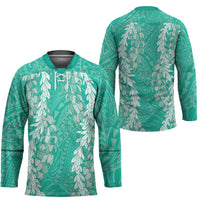 Puakenikeni and Maile Lei Hockey Jersey Sage Green Double Strand Lei - Polynesian Pride