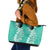 Puakenikeni and Maile Lei Leather Tote Bag Sage Green Double Strand Lei