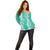 Puakenikeni and Maile Lei Off Shoulder Sweater Sage Green Double Strand Lei
