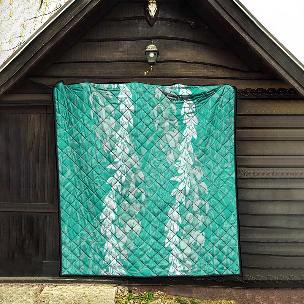 Puakenikeni and Maile Lei Quilt Sage Green Double Strand Lei