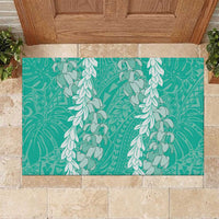 Puakenikeni and Maile Lei Rubber Doormat Sage Green Double Strand Lei