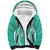 Puakenikeni and Maile Lei Sherpa Hoodie Sage Green Double Strand Lei