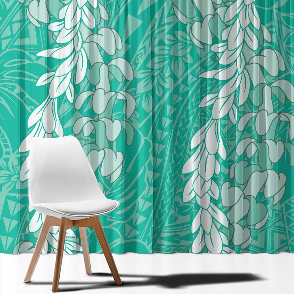 Puakenikeni and Maile Lei Window Curtain Sage Green Double Strand Lei LT9 - Polynesian Pride