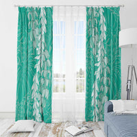 Puakenikeni and Maile Lei Window Curtain Sage Green Double Strand Lei LT9 - Polynesian Pride