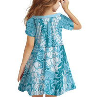 Blue Puakenikeni and Maile Lei Family Matching Tank Maxi Dress and Hawaiian Shirt Hawaiian Style Tribal Tapa Double Strand Lei LT9 - Polynesian Pride