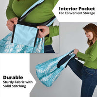 Blue Puakenikeni and Maile Lei Grocery Bag Hawaiian Style Tribal Tapa Double Strand Lei
