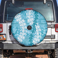 Blue Puakenikeni and Maile Lei Spare Tire Cover Hawaiian Style Tribal Tapa Double Strand Lei LT9 Blue - Polynesian Pride
