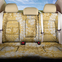 Gold Puakenikeni and Maile Lei Back Car Seat Cover Hawaiian Style Tribal Tapa Double Strand Lei LT9 One Size Gold - Polynesian Pride