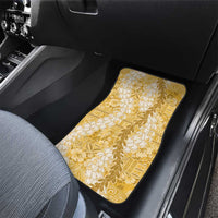Gold Puakenikeni and Maile Lei Car Mats Hawaiian Style Tribal Tapa Double Strand Lei