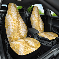 Gold Puakenikeni and Maile Lei Car Seat Cover Hawaiian Style Tribal Tapa Double Strand Lei LT9 One Size Gold - Polynesian Pride
