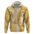 Gold Puakenikeni and Maile Lei Hoodie Hawaiian Style Tribal Tapa Double Strand Lei