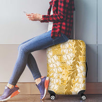 Gold Puakenikeni and Maile Lei Luggage Cover Hawaiian Style Tribal Tapa Double Strand Lei LT9 - Polynesian Pride