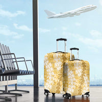 Gold Puakenikeni and Maile Lei Luggage Cover Hawaiian Style Tribal Tapa Double Strand Lei LT9 - Polynesian Pride