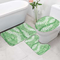 Green Puakenikeni and Maile Lei Bathroom Set Hawaiian Style Tribal Tapa Double Strand Lei - Polynesian Pride