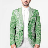 Green Puakenikeni and Maile Lei Blazer Hawaiian Style Tribal Tapa Double Strand Lei - Polynesian Pride