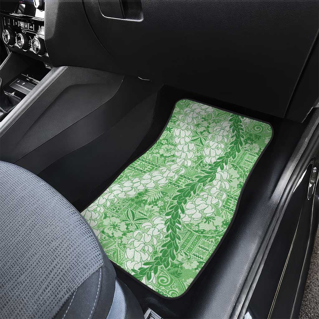 Green Puakenikeni and Maile Lei Car Mats Hawaiian Style Tribal Tapa Double Strand Lei