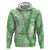 Green Puakenikeni and Maile Lei Hoodie Hawaiian Style Tribal Tapa Double Strand Lei