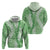 Green Puakenikeni and Maile Lei Hoodie Hawaiian Style Tribal Tapa Double Strand Lei